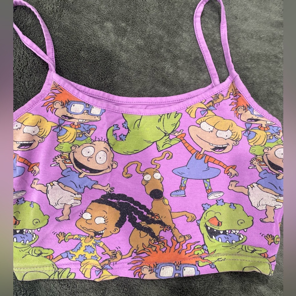 90s Nickelodeon Purple Cartoon Crop Top